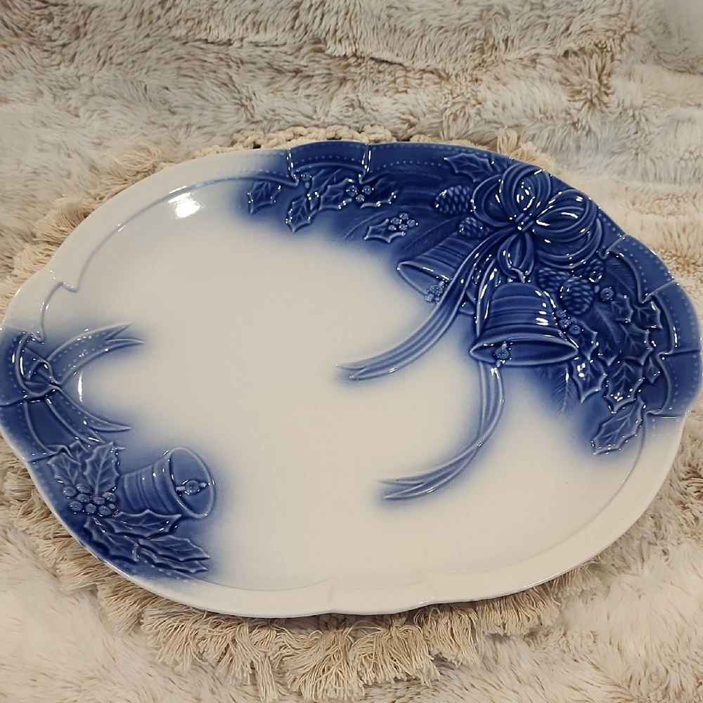 Studio Nova Blue and White Holiday Platter